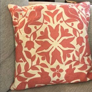 Otomi coral cupcakes and cashmere pillow 16x16